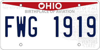 OH license plate FWG1919