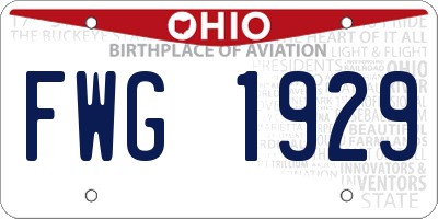 OH license plate FWG1929