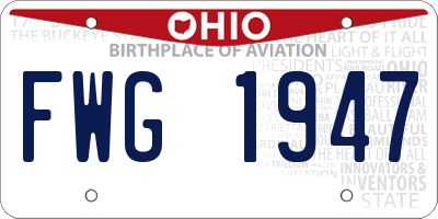 OH license plate FWG1947