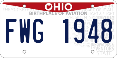 OH license plate FWG1948