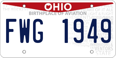 OH license plate FWG1949