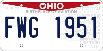 OH license plate FWG1951