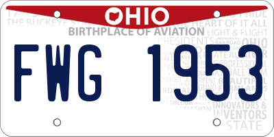 OH license plate FWG1953