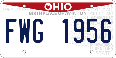 OH license plate FWG1956
