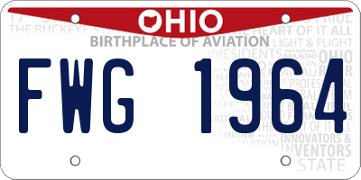 OH license plate FWG1964