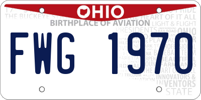 OH license plate FWG1970