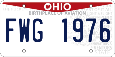 OH license plate FWG1976