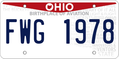 OH license plate FWG1978