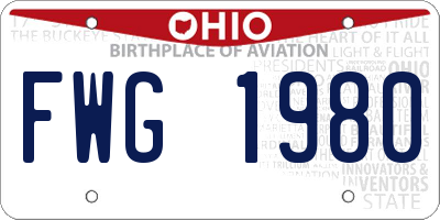OH license plate FWG1980