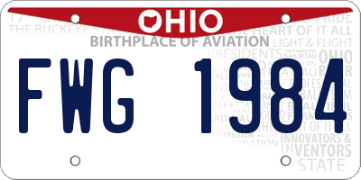 OH license plate FWG1984