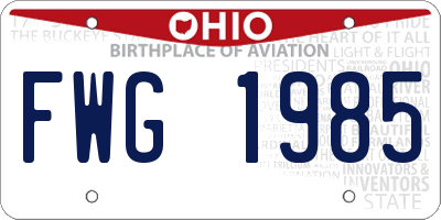 OH license plate FWG1985