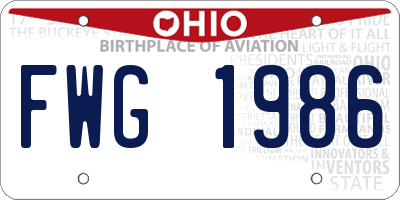 OH license plate FWG1986