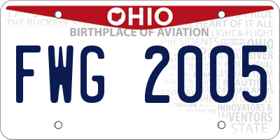 OH license plate FWG2005