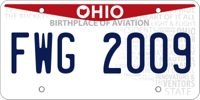 OH license plate FWG2009