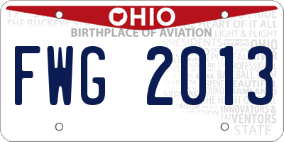 OH license plate FWG2013