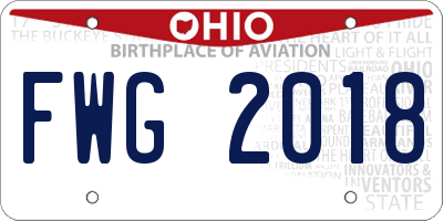 OH license plate FWG2018