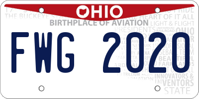 OH license plate FWG2020