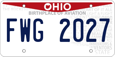 OH license plate FWG2027