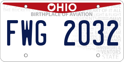 OH license plate FWG2032
