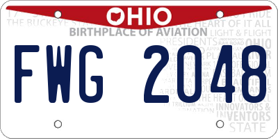 OH license plate FWG2048