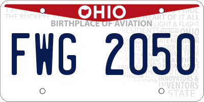 OH license plate FWG2050