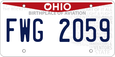 OH license plate FWG2059