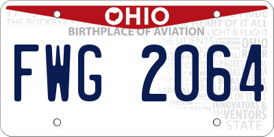 OH license plate FWG2064