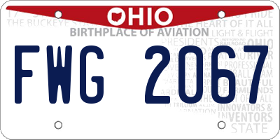 OH license plate FWG2067
