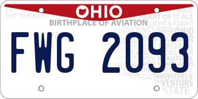 OH license plate FWG2093