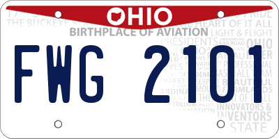 OH license plate FWG2101