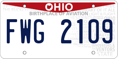 OH license plate FWG2109