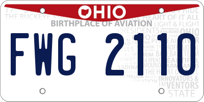 OH license plate FWG2110