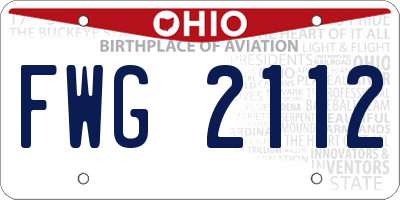 OH license plate FWG2112