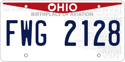 OH license plate FWG2128