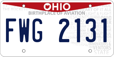 OH license plate FWG2131