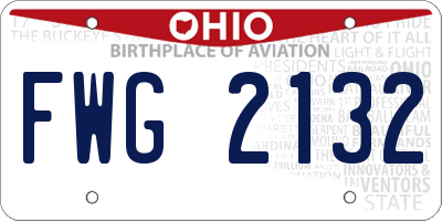 OH license plate FWG2132