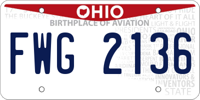 OH license plate FWG2136