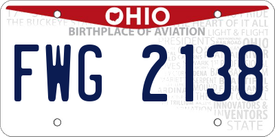 OH license plate FWG2138