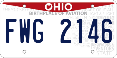 OH license plate FWG2146