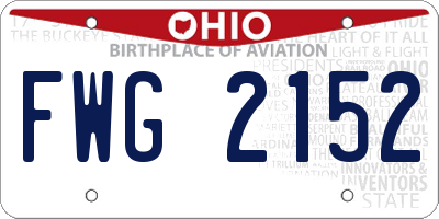 OH license plate FWG2152
