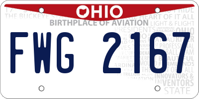 OH license plate FWG2167