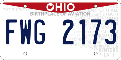OH license plate FWG2173
