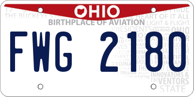 OH license plate FWG2180