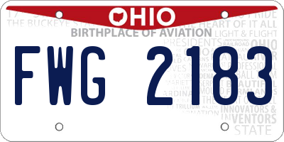 OH license plate FWG2183