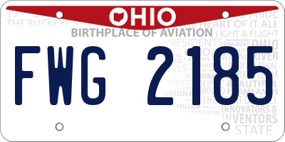 OH license plate FWG2185