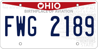OH license plate FWG2189