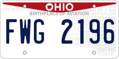 OH license plate FWG2196