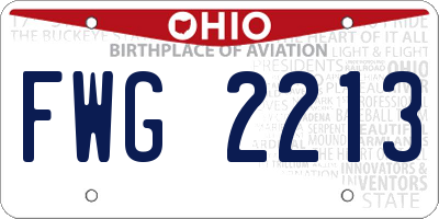 OH license plate FWG2213
