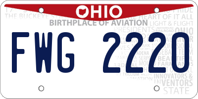 OH license plate FWG2220