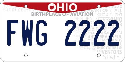 OH license plate FWG2222